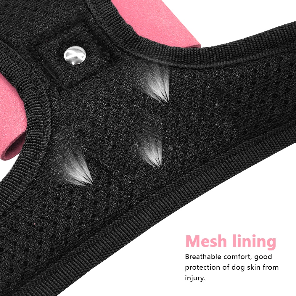 Reflective Dog Harness Nylon Pitbull Pug Small Medium Dogs Harnesses Vest Bling Rhinestone Bowknot Dog Accessories Pet Supplies | Fugo Best