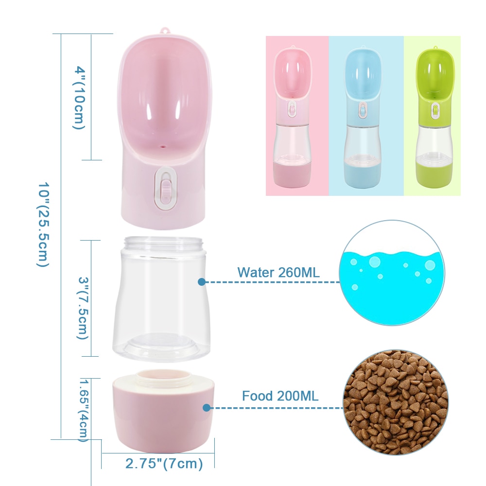Portable Pet Dog Water Bottle For Dogs Cats Travel Puppy Drinking Bowl Outdoor Pets Water Feeder Dispenser for Small Large Dogs | Fugo Best