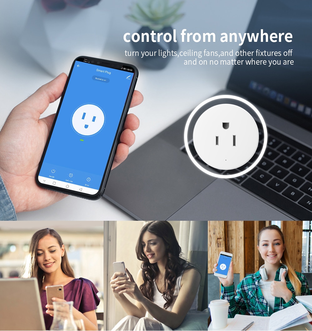 Mini Smart Plug Wifi Outlet Socket Work with Amazon Alexa,Google Home IFTTT,no Hub Required Wifi Remote Control Socket | Fugo Best