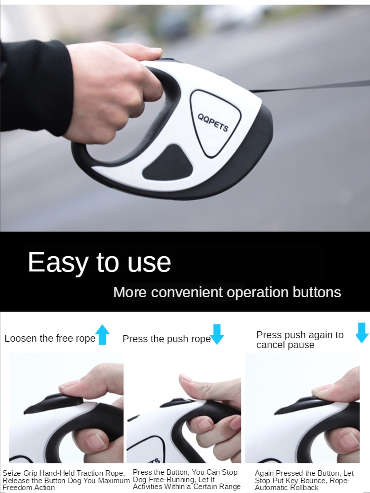 Pet Dog Automatic Retractable Fiber Leash LED Shining Automatic Stretching Dog Hand Holding Rope Pet Supplies | Fugo Best