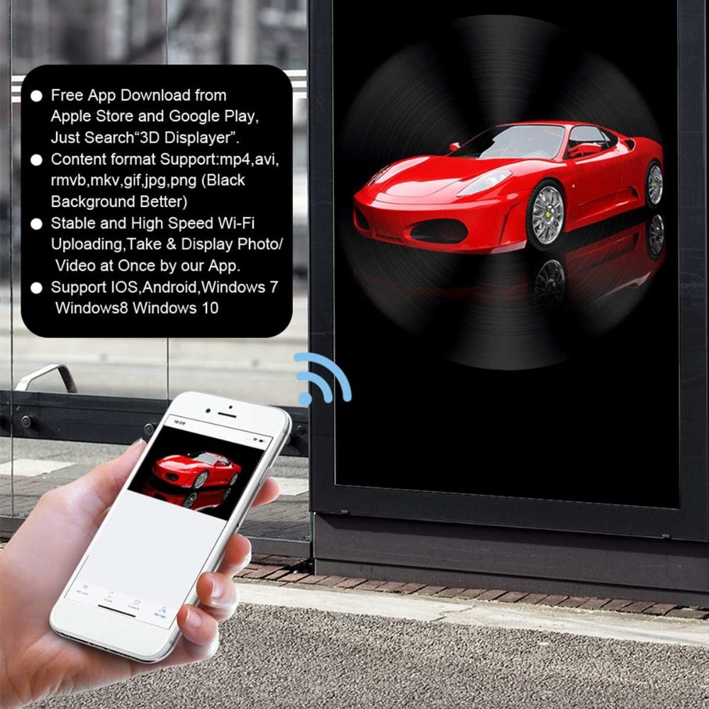 Updating 50CM 4 fan hologram fan light with wifi control 3D hologram Advertising Display LED Fan hologram Imaging for holiday | Fugo Best