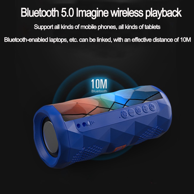 Portable bluetooth speaker tg167 bass color cool polygonal design waterproof wireless speaker, high-definition noise reduction, | Fugo Best