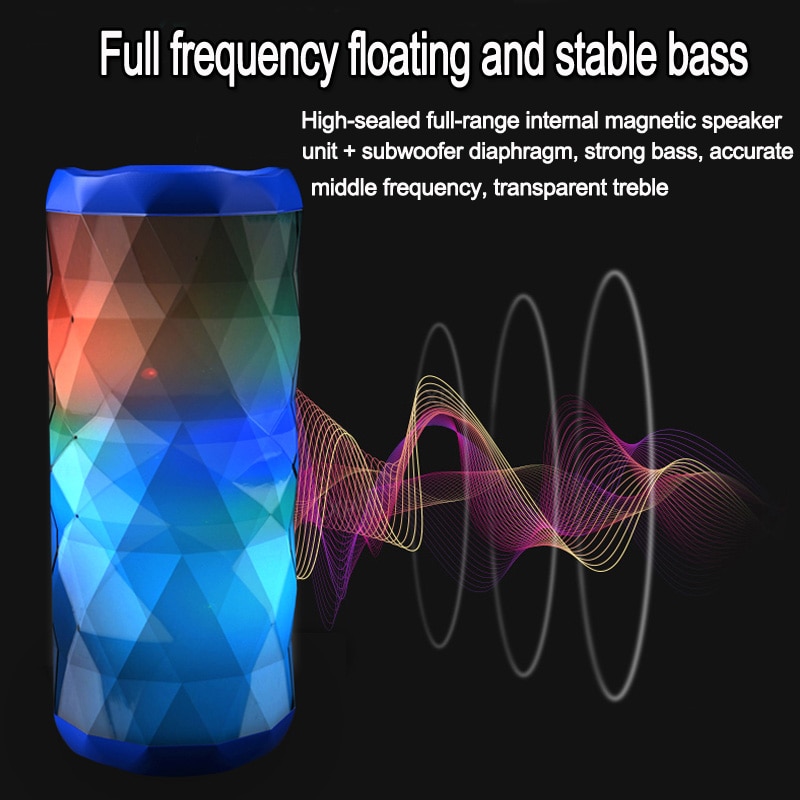 Portable bluetooth speaker tg167 bass color cool polygonal design waterproof wireless speaker, high-definition noise reduction, | Fugo Best