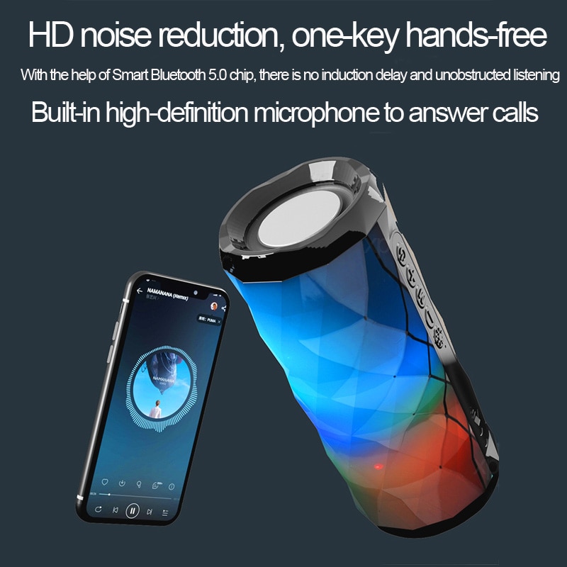 Portable bluetooth speaker tg167 bass color cool polygonal design waterproof wireless speaker, high-definition noise reduction, | Fugo Best