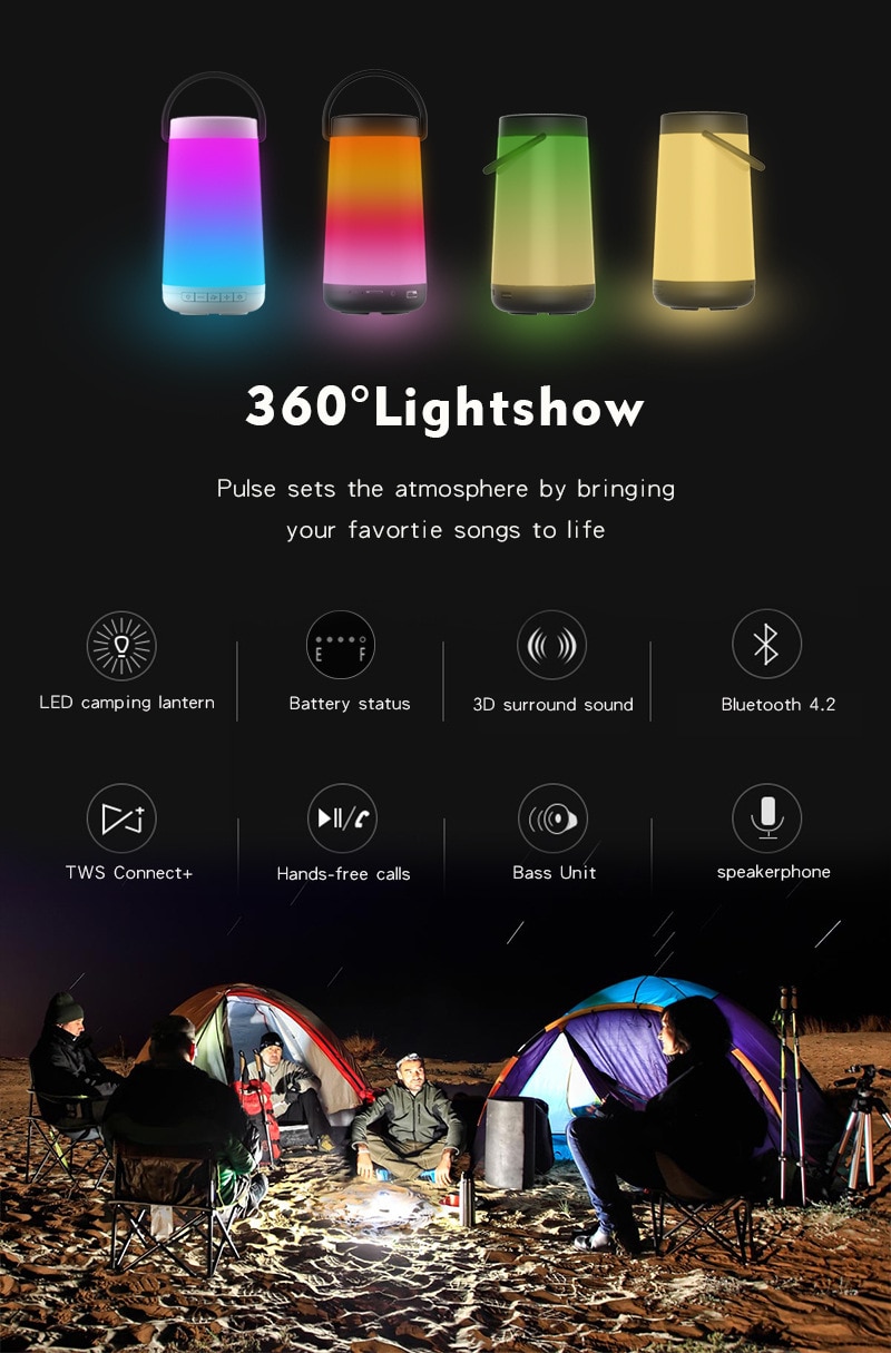 High power 30W Bluetooth speaker colorful portable wireless column 360 lights Stereo subwoofersound system soundbar for FM radio | Fugo Best