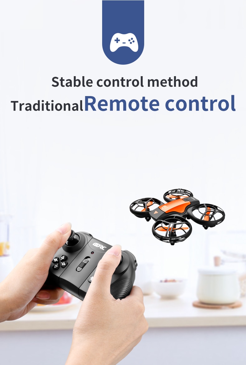 V8 Mini Drone 4K 1080P HD Camera WiFi Fpv Air Pressure Altitude Hold Black Quadcopter RC Drone Toy | Fugo Best