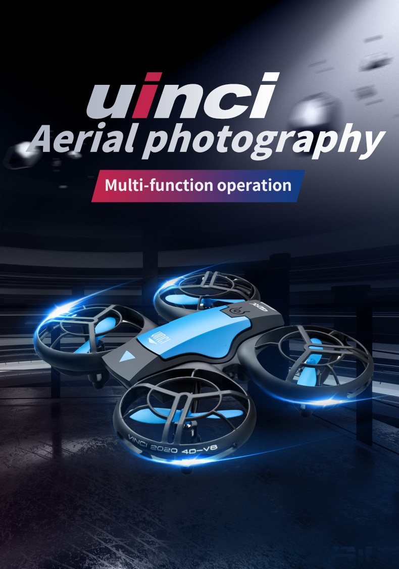 V8 Mini Drone 4K 1080P HD Camera WiFi Fpv Air Pressure Altitude Hold Black Quadcopter RC Drone Toy | Fugo Best