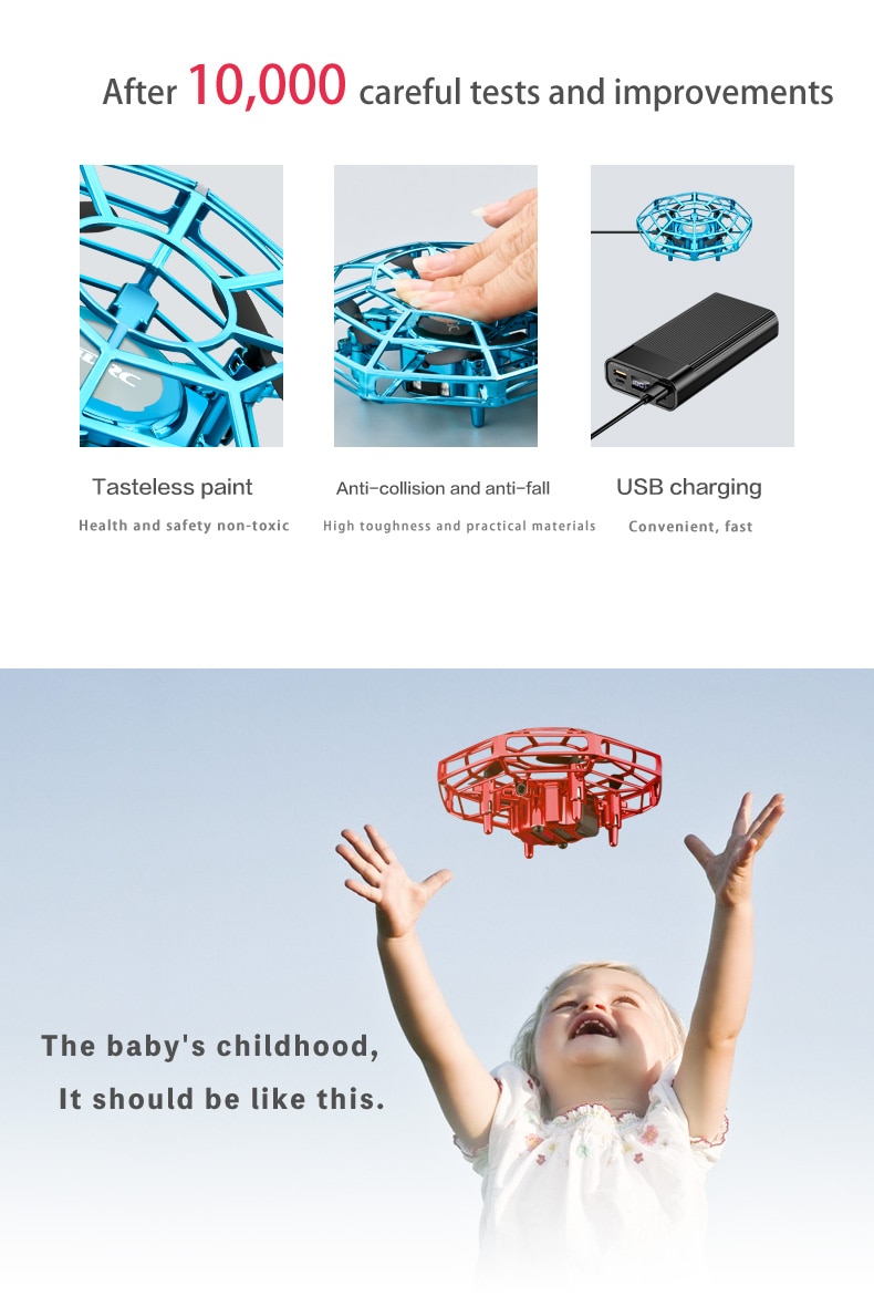 Mini Drone UFO Toys Infrared Sensing Control Hand Flying Aircraft Quadcopter Infraed RC Helicopter Kid Toy | Fugo Best