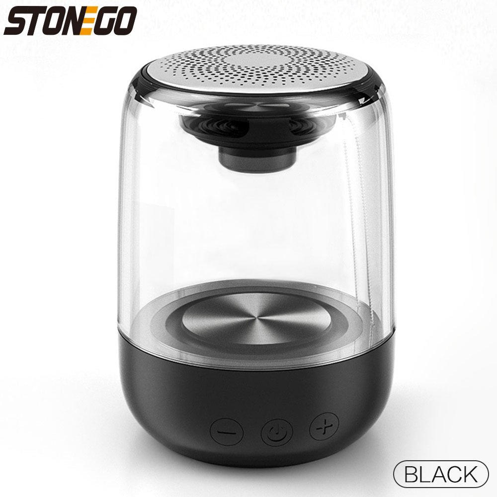STOENGO True Wireless Stereo Speaker with Transparent Design, Breathing LED Light, TWS Bluetooth 5.0, TF Card & AUX Audio Input | Fugo Best