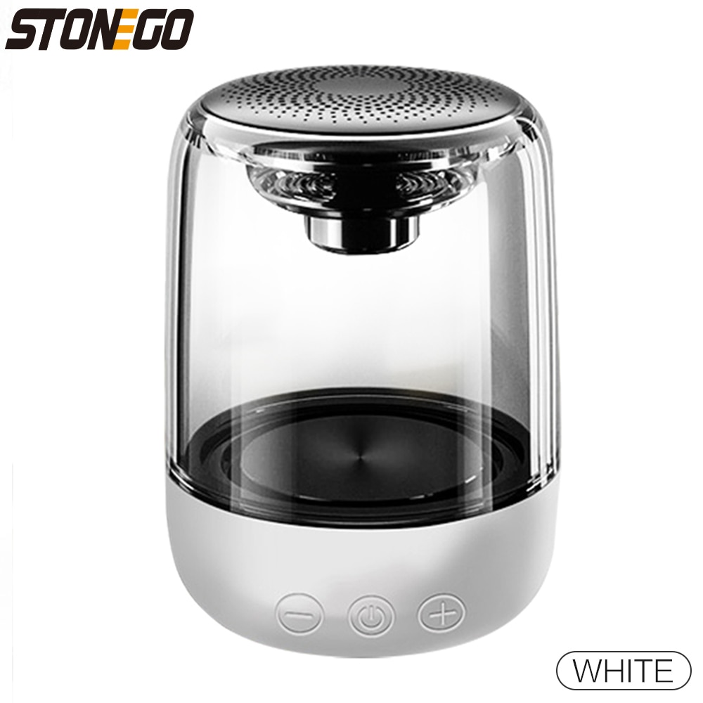 STOENGO True Wireless Stereo Speaker with Transparent Design, Breathing LED Light, TWS Bluetooth 5.0, TF Card & AUX Audio Input | Fugo Best