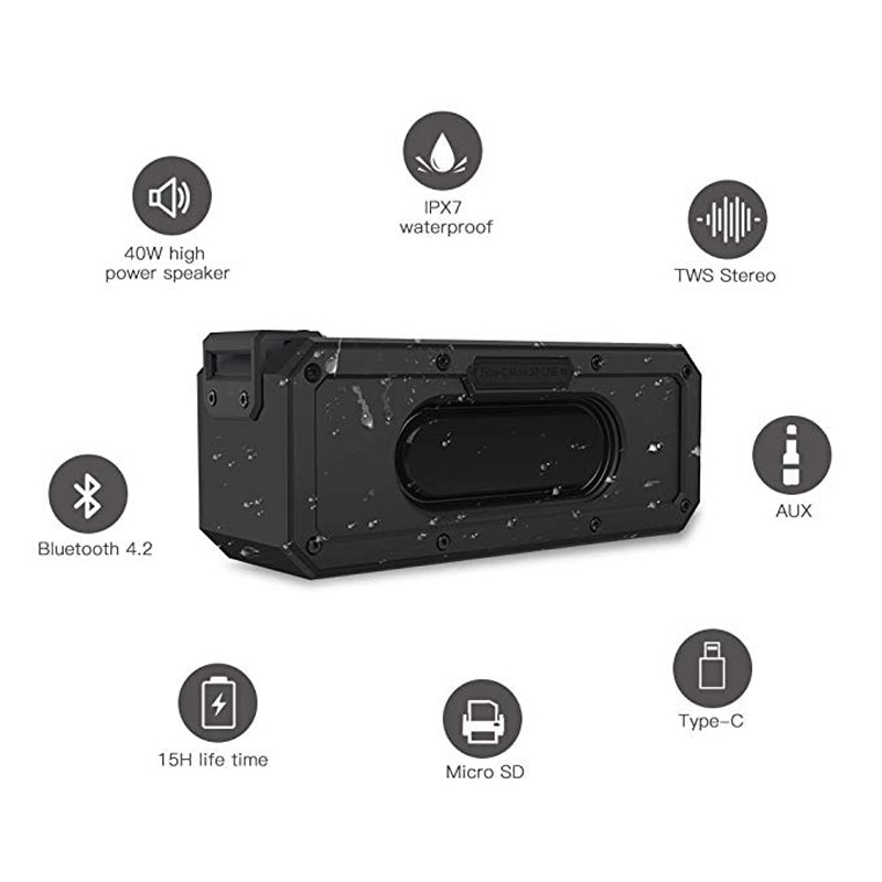 60W anti-drop bluetooth speaker waterproof portable column bass speaker subwoofer super bass USB/TF card music center sound bar | Fugo Best