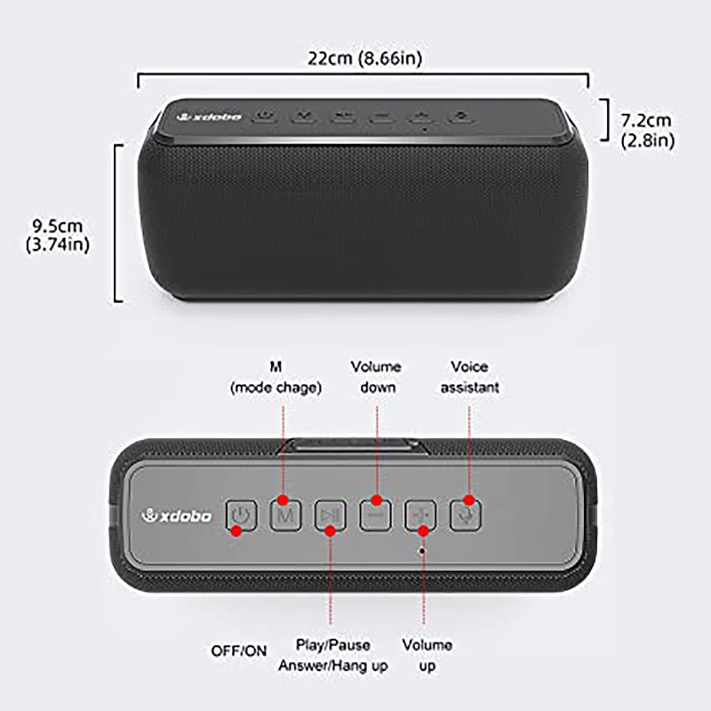 60W anti-drop bluetooth speaker waterproof portable column bass speaker subwoofer super bass USB/TF card music center sound bar | Fugo Best