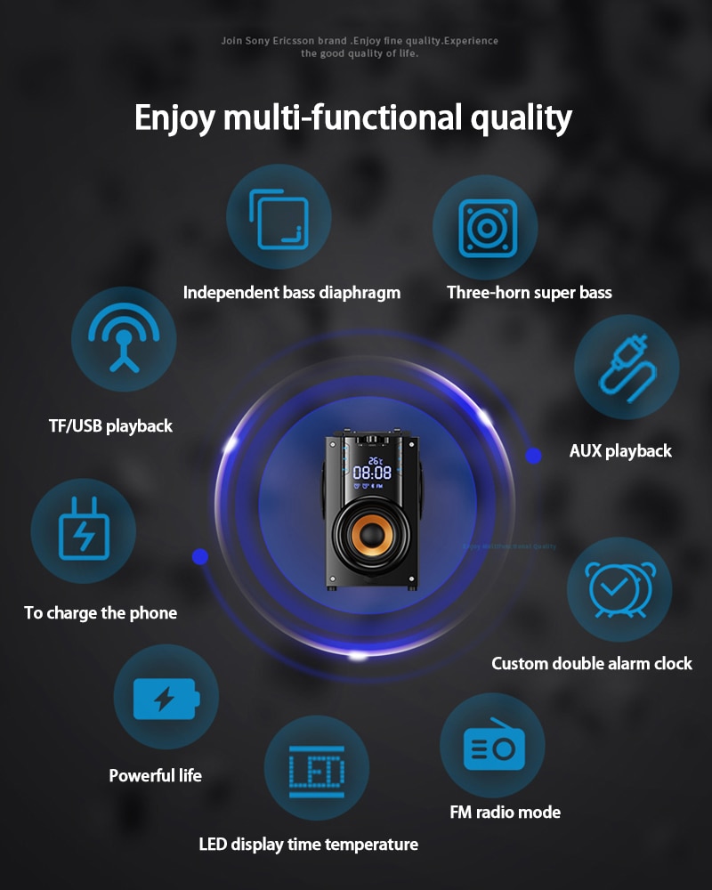 SOAIY Portable Bluetooth Speaker Larger power Column outdoor Loudspeakers Subwoofer computer speaker of Music center with remote | Fugo Best