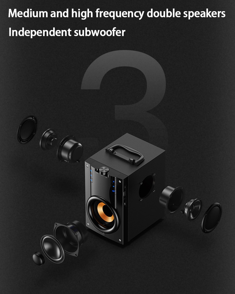 SOAIY Portable Bluetooth Speaker Larger power Column outdoor Loudspeakers Subwoofer computer speaker of Music center with remote | Fugo Best