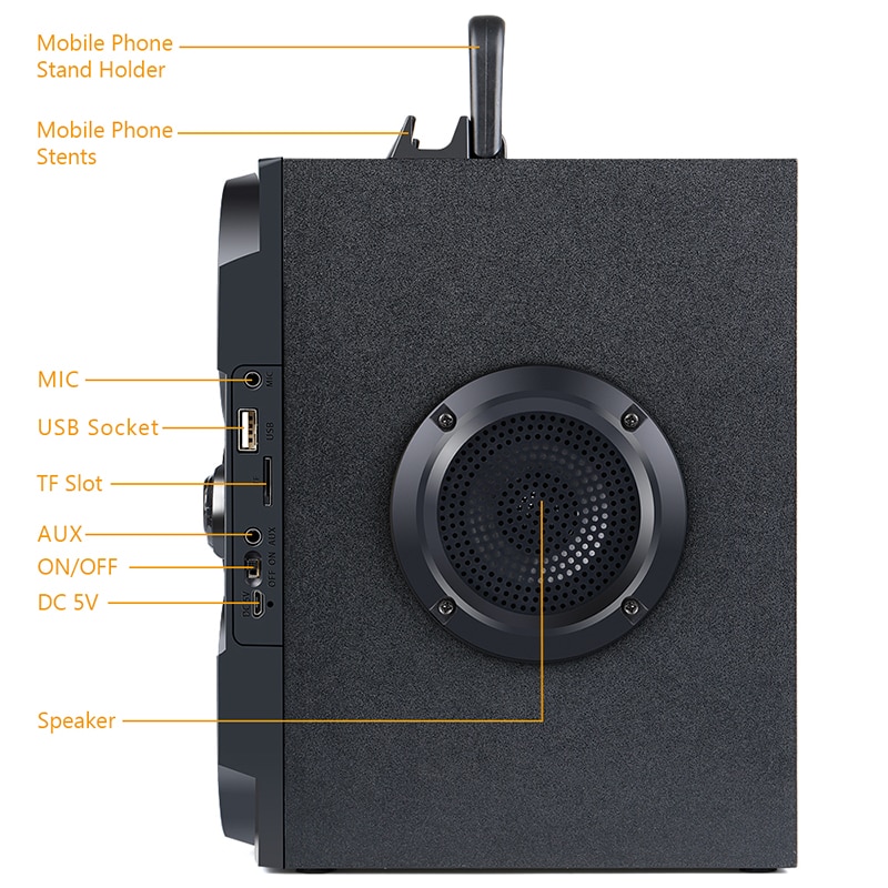 40W Big Power Portable Bluetooth Speaker Outdoor Wireless Subwoofer Boombox Column Sound Music Center Support AUX TF FM Radio | Fugo Best