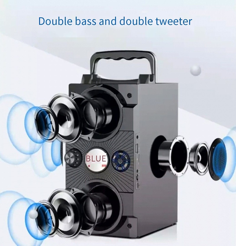 40W Big Power Portable Bluetooth Speaker Outdoor Wireless Subwoofer Boombox Column Sound Music Center Support AUX TF FM Radio | Fugo Best