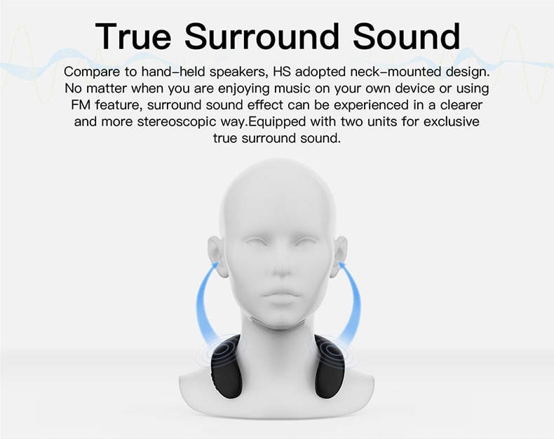 Bluedio HS neck-mounted bluetooth speaker portable wireless speaker bass bluetooth 5.0 FM radio support SD card slot | Fugo Best