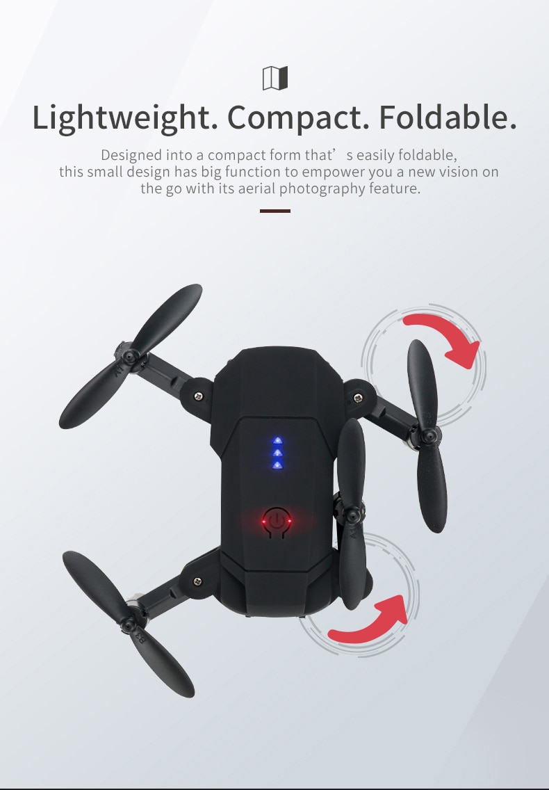 Topacc D83 Palm-sized Mini RC Drone With 2.4G Wifi HD Camera Altitude Hold Foldable RC Quadcopter RTF Simple to Control Dron | Fugo Best