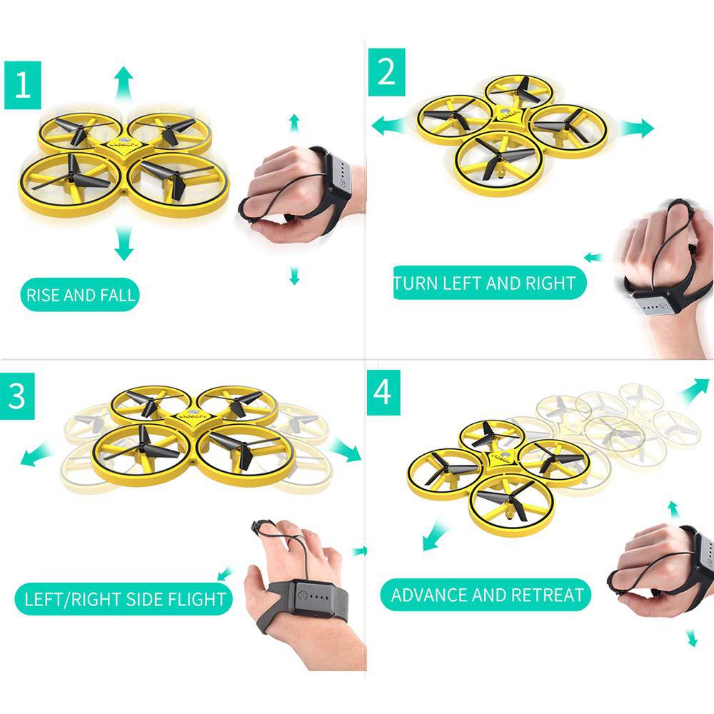 RC MODEL ZF04 RC Drone Mini Infrared Induction Hand Control Drone Altitude Hold 2 Controllers Quadcopter for Kids Toy Gift | Fugo Best