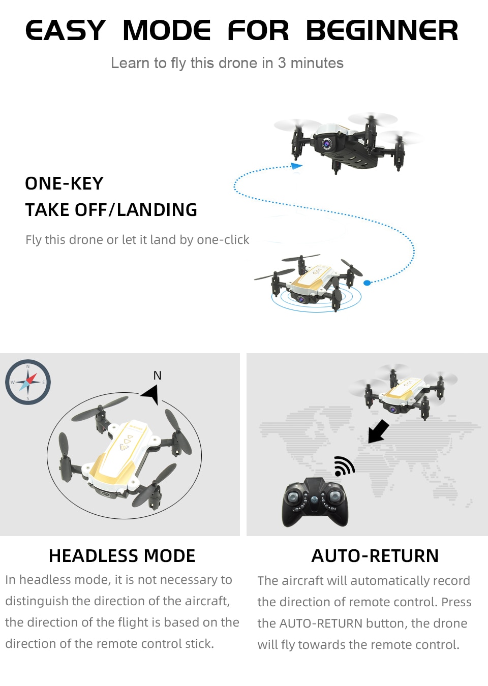 PEGI X1W Mini Drone with Camera HD 4K / 1080P Wifi FPV Professional 2.4G RC Drones X1 Foldable Quadcopter RTF Toy Plane for kids | Fugo Best