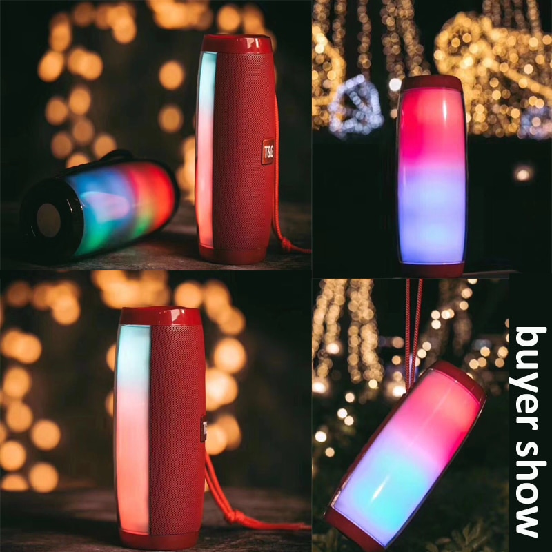 YABA Bluetooth Speaker Powerful Portable Speakers Wireless Column with LED Night Light TF FM Radio Boombox Built-in Mic | Fugo Best