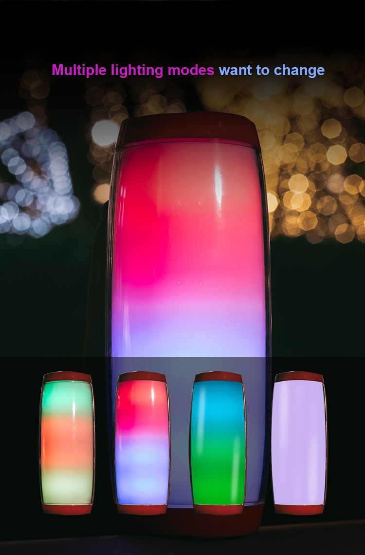YABA Bluetooth Speaker Powerful Portable Speakers Wireless Column with LED Night Light TF FM Radio Boombox Built-in Mic | Fugo Best