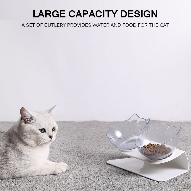 Plastic Double Non-slip Pet Bowl For Dogs Puppy Cats Food Water Feeder Pets Feeding Dishes Dog Bowls Pet Feeding Supplies | Fugo Best