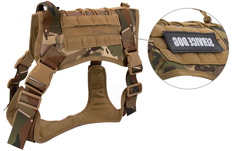 Tactical Dog Harness German Shepherd Pet Dog Harness Vest Nylon Bungee Dog Leash Harness For Small Large Dogs | Fugo Best