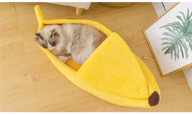 Funny Banana Cat Bed House Cute Cozy Cat Mat Beds Warm Durable Portable Pet Basket Kennel Dog Cushion Cat Supplies Multicolor | Fugo Best