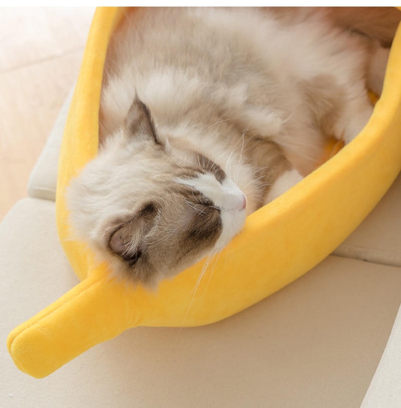 Funny Banana Cat Bed House Cute Cozy Cat Mat Beds Warm Durable Portable Pet Basket Kennel Dog Cushion Cat Supplies Multicolor | Fugo Best