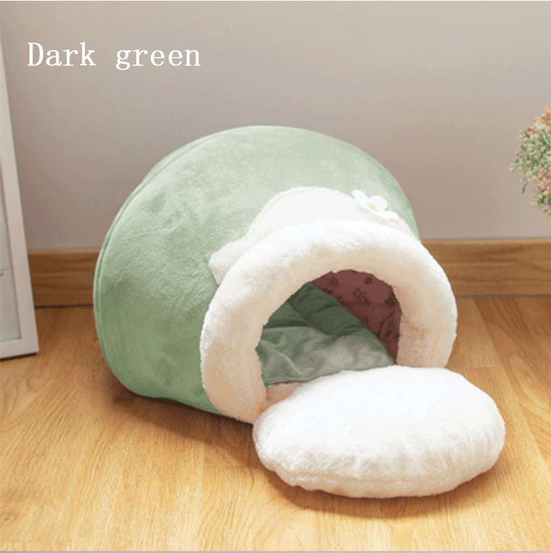 Winter Warm Cat Bed Plush Soft Portable Foldable Cute Cat House Cave Sleeping Bag Cushion Thickened Pet Bed Kittens Products | Fugo Best