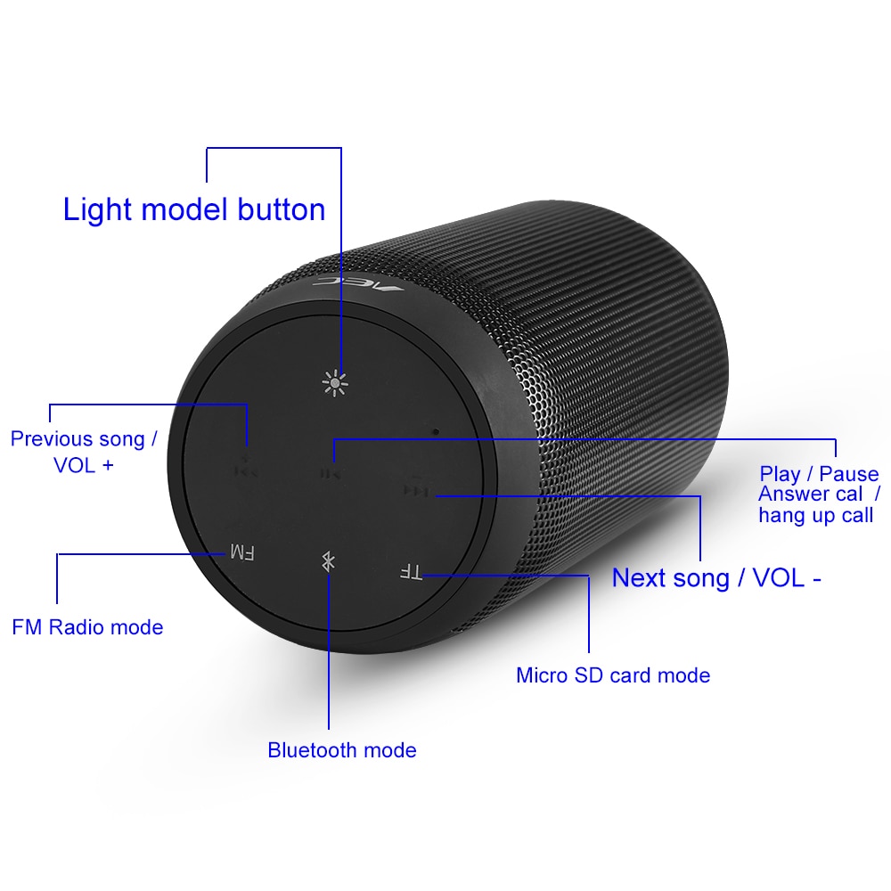 Portable Bluetooth Speaker Waterproof Subwoofer 8D Surround Loudspeake TF Card/AUX /FM Radio /Call For Outdoor Sport | Fugo Best