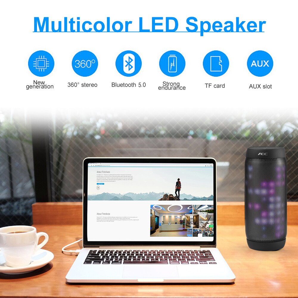Portable Bluetooth Speaker Waterproof Subwoofer 8D Surround Loudspeake TF Card/AUX /FM Radio /Call For Outdoor Sport | Fugo Best