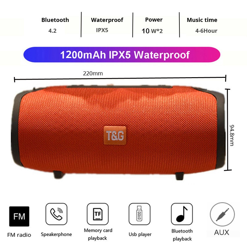 High Power 40W Bluetooth Speaker Bass Portable Column Wireless Stereo Subwoofer Music Playe Center With 3600mAh Battery Soundbox | Fugo Best