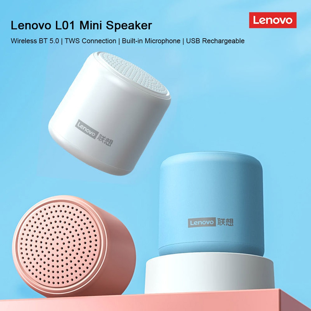 Lenovo L01 Mini Wireless Bluetooth 5.0 Speaker TWS Connection Outdoor Portable Speaker Hands-free with Mic USB Sound Box | Fugo Best