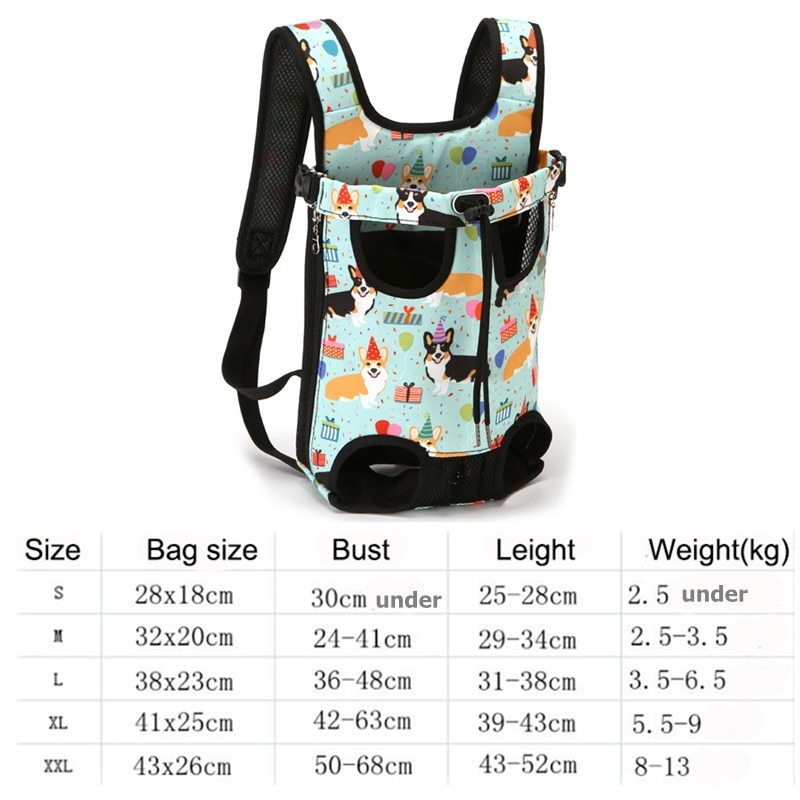 Pet Carrier Cat Chest package Canvas Breatable Puppy Travel Pets bag for Small Dog Chihuahua Corgi Cat Carrier Pets Accessories | Fugo Best