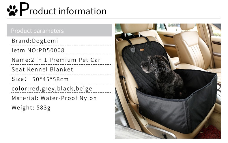 Dog Car Seat Cover Travel Pet Carriers Folding Hammock Bag Carrying For Cats Dogs transportin perro autostoel hond | Fugo Best