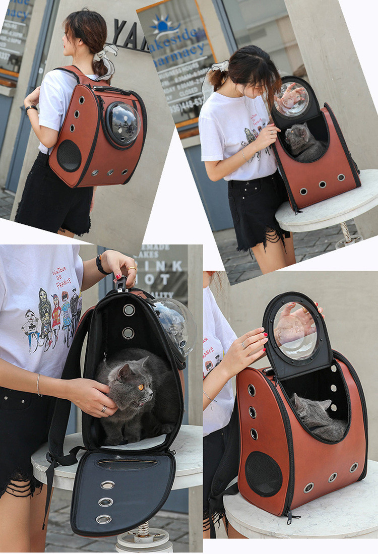Cat Carrier Bags Breathable Pet Backpack Small Dog Cat Carriers Travel Space Capsule Cage Pet Transport Bag Carrying For Cats | Fugo Best
