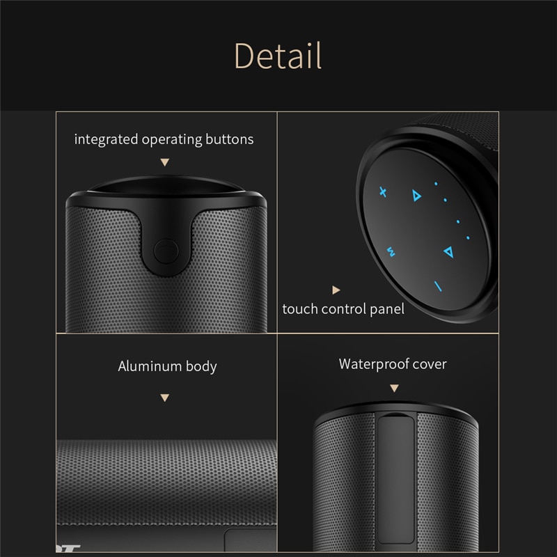 ZEALOT S8 Wireless Bluetooth Speakers Outdoor Column HIFI Stereo Subwoofer Music Box Portable high-power Speaker Support TF card | Fugo Best