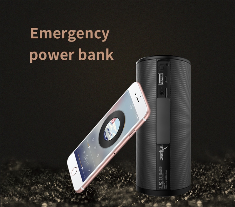 ZEALOT S8 Wireless Bluetooth Speakers Outdoor Column HIFI Stereo Subwoofer Music Box Portable high-power Speaker Support TF card | Fugo Best