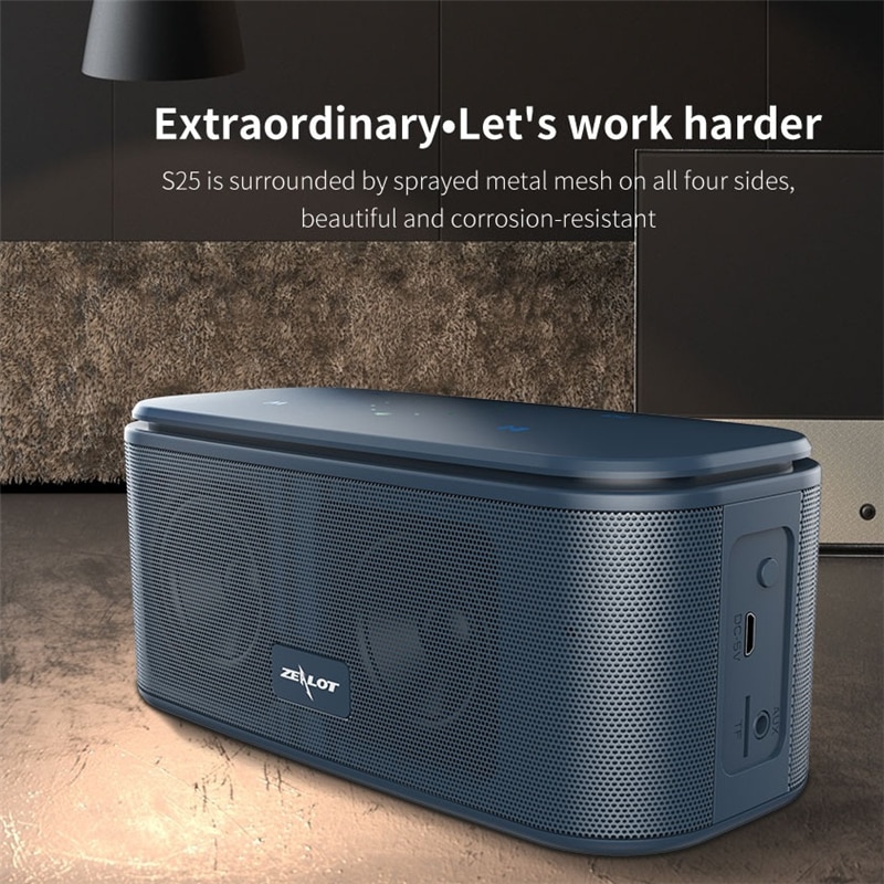 ZEALOT S25 Bluetooth Speaker 3W Portable Speakers Colums Deep Bass Soundbar with IPX6 Waterproof,for Siri,SoundPulse | Fugo Best