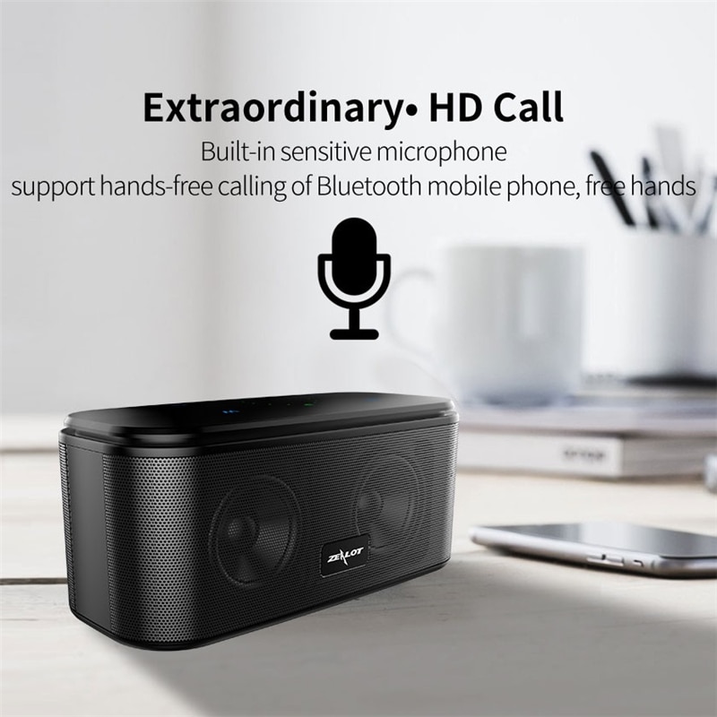 ZEALOT S25 Bluetooth Speaker 3W Portable Speakers Colums Deep Bass Soundbar with IPX6 Waterproof,for Siri,SoundPulse | Fugo Best