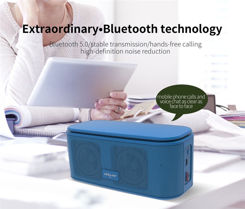 ZEALOT S25 Bluetooth Speaker 3W Portable Speakers Colums Deep Bass Soundbar with IPX6 Waterproof,for Siri,SoundPulse | Fugo Best