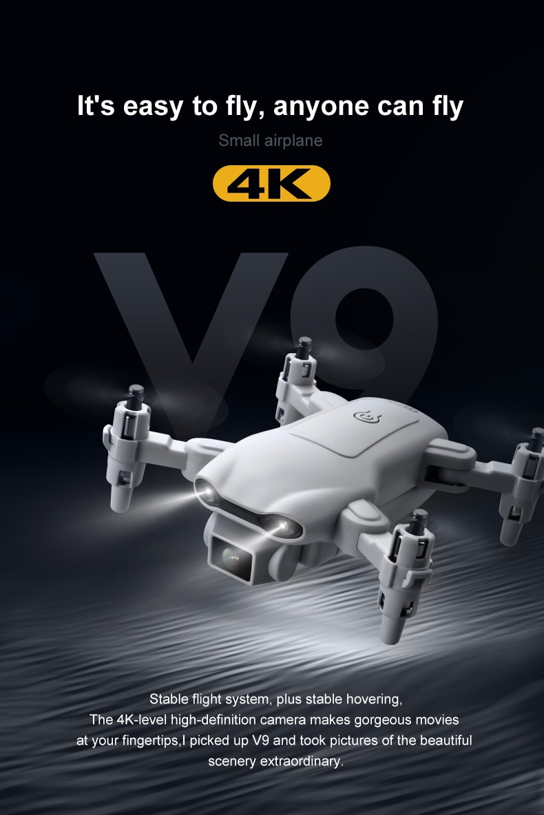 New V9 Mini Drone 4k profession HD Wide Angle Camera 1080P WiFi fpv Drone Dual Camera Height Keep Drones Camera Helicopter Toys | Fugo Best