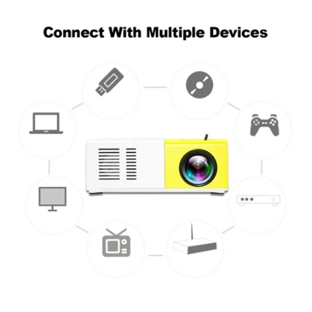 Mini Portable Projector Support HDMI-compatible AV USB HD 1080p Video Media Player LED Mini Projector For Home Theater PC Laptop | Fugo Best