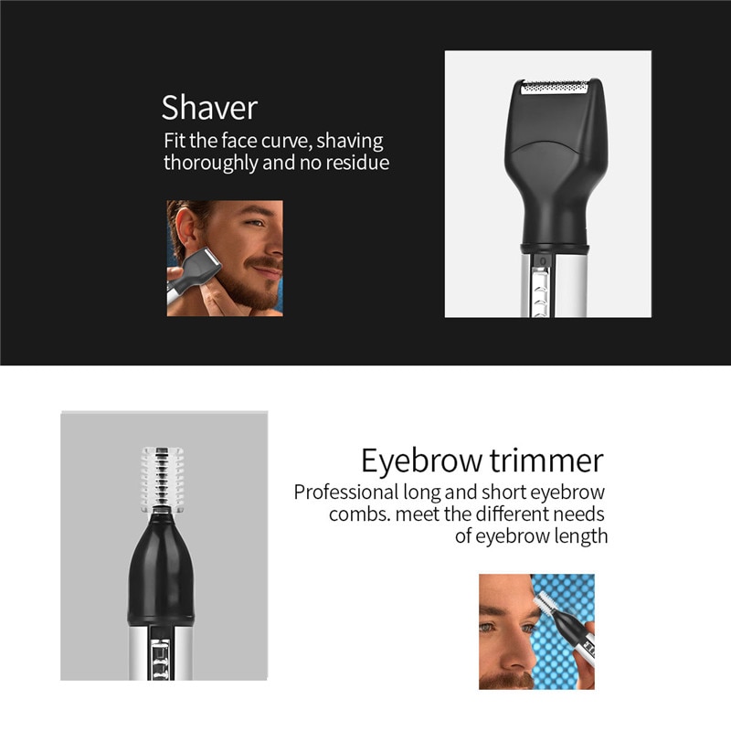 CkeyiN Men Hair Clipper Professional Trimmer Cordless Nose Eyebrow Removal Painless Electric Shaver Machine Beard Razor Mower | Fugo Best