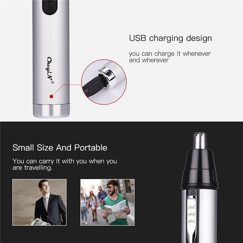 CkeyiN Men Hair Clipper Professional Trimmer Cordless Nose Eyebrow Removal Painless Electric Shaver Machine Beard Razor Mower | Fugo Best