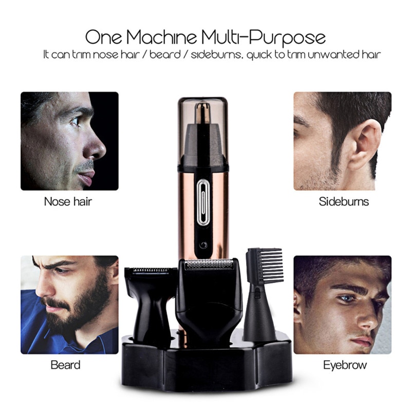 CkeyiN 4 in 1 Electric Nose Ear Trimmer Multifunction Shaver Men Hair Removal Nose Ear Beard Eyebrow Trimmer Safe Clipper Razor | Fugo Best