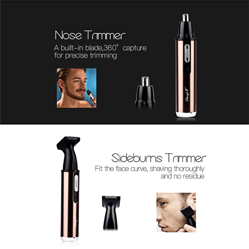 CkeyiN 4 in 1 Electric Nose Ear Trimmer Multifunction Shaver Men Hair Removal Nose Ear Beard Eyebrow Trimmer Safe Clipper Razor | Fugo Best
