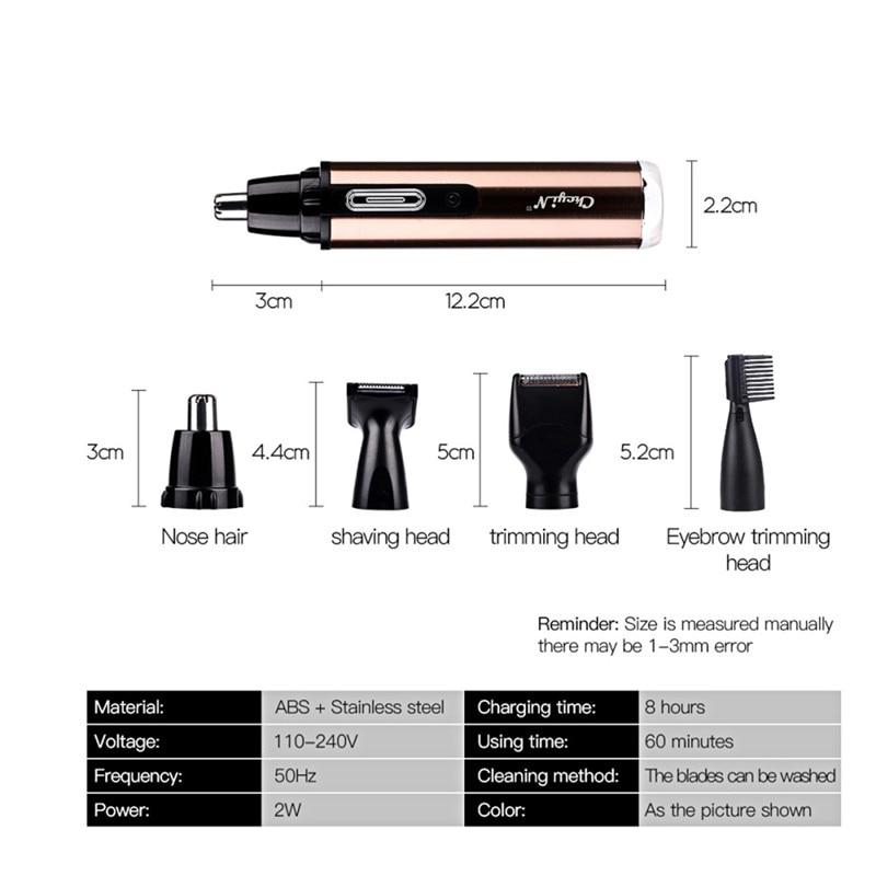 CkeyiN 4 in 1 Electric Nose Ear Trimmer Multifunction Shaver Men Hair Removal Nose Ear Beard Eyebrow Trimmer Safe Clipper Razor | Fugo Best